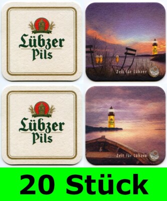 20 Stück Bierdeckel (10x2er Serie) Lübzer Pils Zeit für Lübzer Bar Theke Tresen