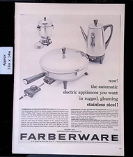 1956 FARBERWARE Automatic Electric Appliances Stainless Steel Print Ad 47787