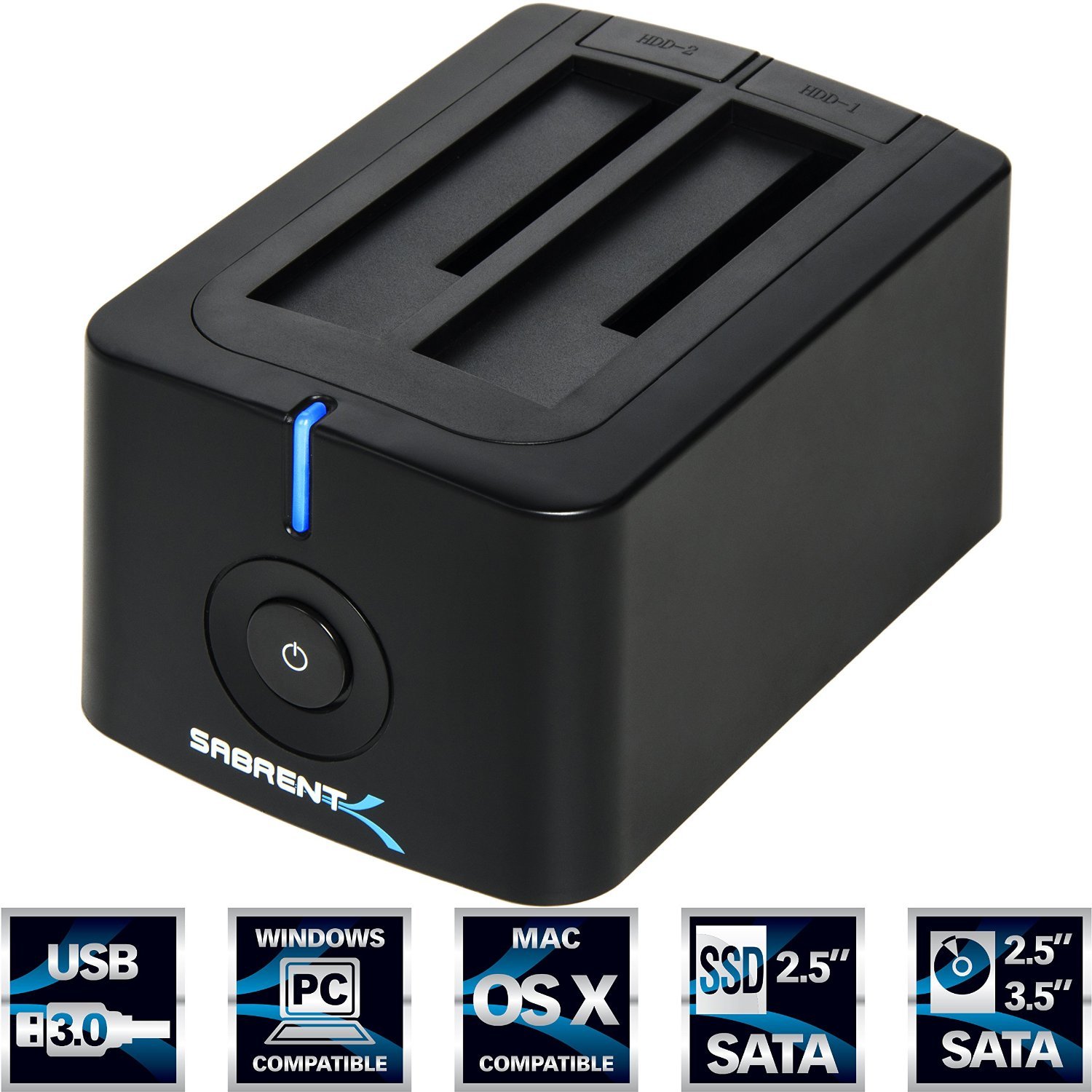 Sabrent USB 3.0 to SATA Dual Bay External HDD Docking Station for 2.5
