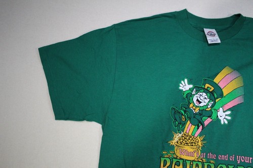 Camisa Día de San Patricio Adulto Grande Verde "Lo que está al final de tu arco iris para hombre - Imagen 13 de 16