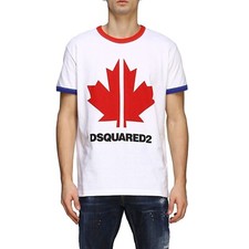 dsquared2 White Maple Leaf T-Shirt Size M