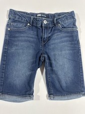 EUC Girls Blue Jeans LEVIS Bermuda Shorts Adjustable Waist Medium Wash 14