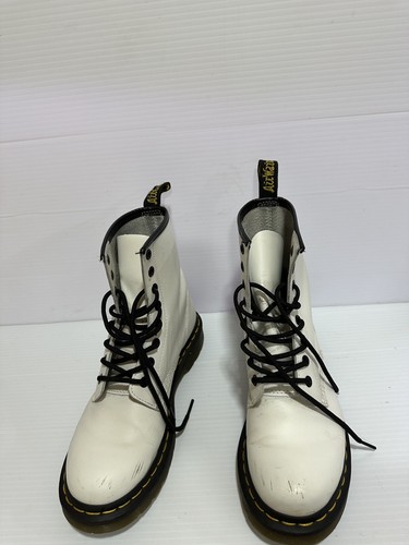 Dr. Martens Stiefel Damen 7 Airwair Combat Off-White Schnürstiefelette - Bild 2 von 8