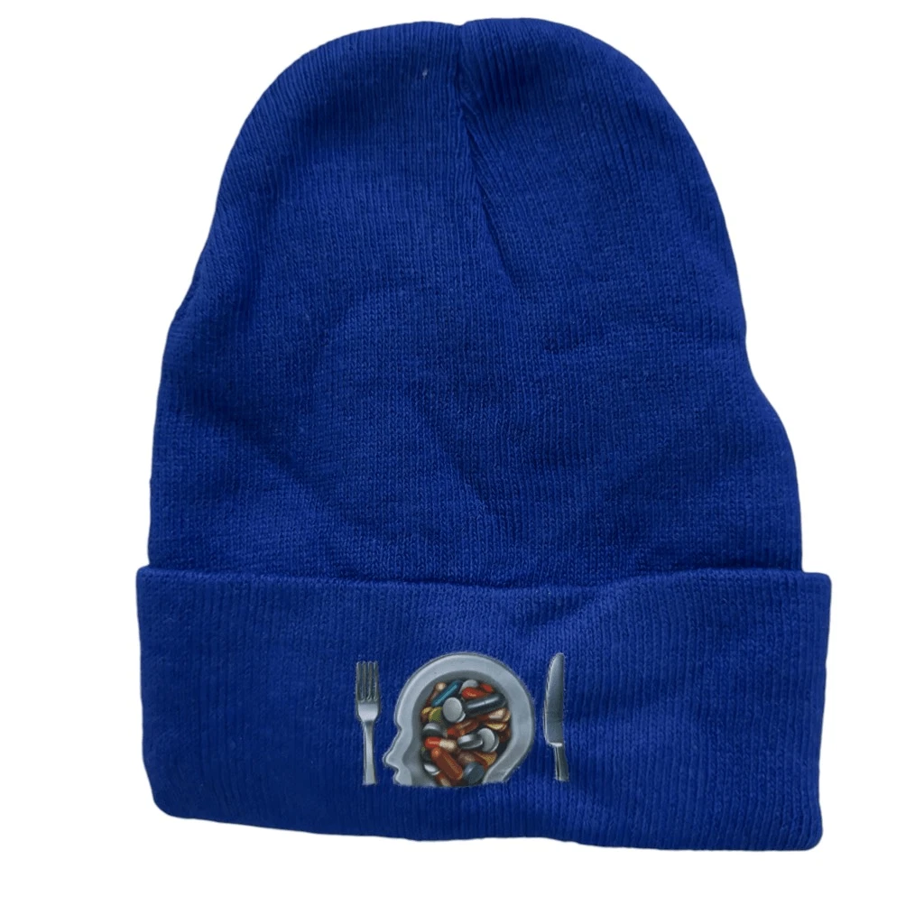 NWT Blue All In My Head Beanie Unisex OS | Streetwear Skater Urban Preppy Luxury