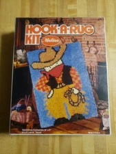Vintage Malina Texas Hook A Rug Kit Cowboy Wrangler 20" x  27" 25/19 New Sealed