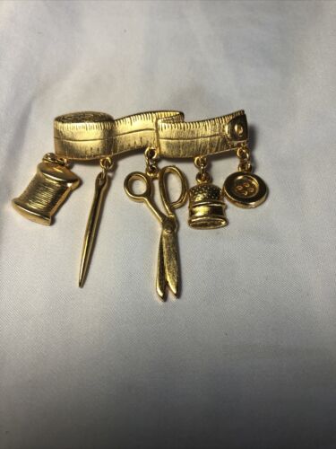Vintage~ JJ Jonette Jewelry Scissors Needle Seams… - image 1