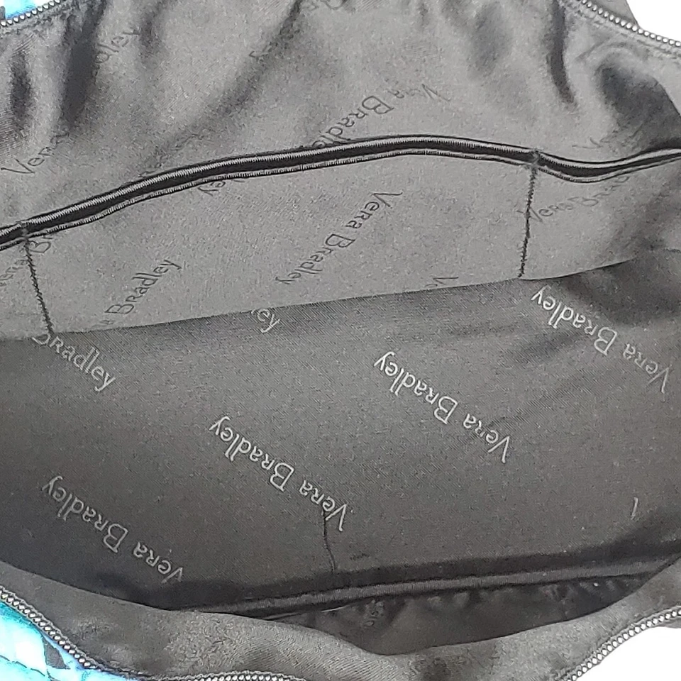 Vera Bradley Bolso de Hombro Cartera Casa Abuela Azul Camuflaje Floral Cremallera Top Foto 4 de 4