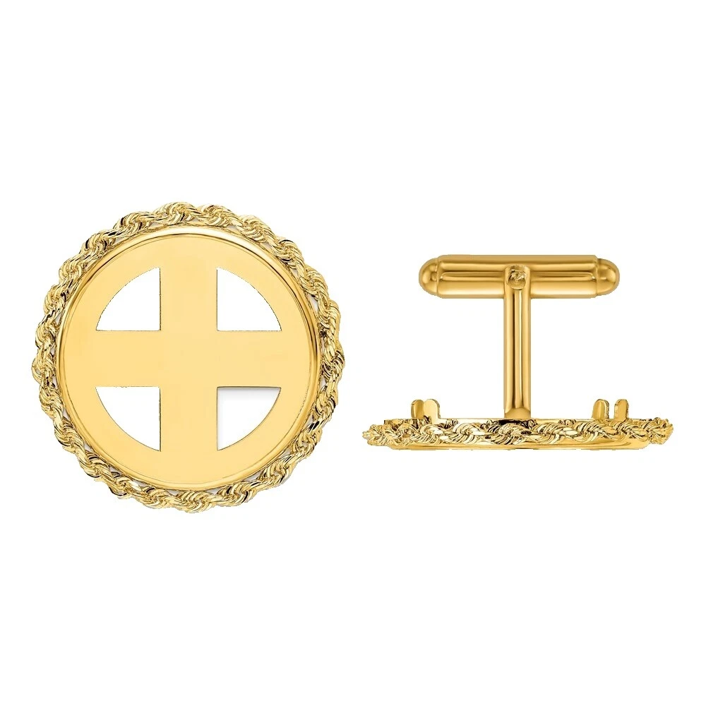 Yellow Gold Cufflinks without Stone for Men