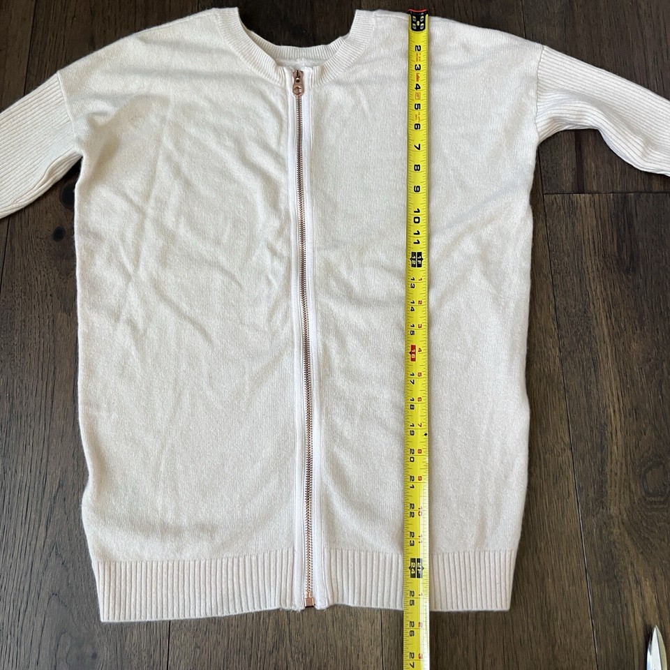 TED BAKER Zip Front Cardigan Cashmere Sweater, Blush Pink Rose Gold