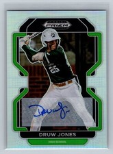 2022 Prizm Draft Picks Druw Jones Base Auto Silver #PDP2 Wesleyan (H.S.) Wolves