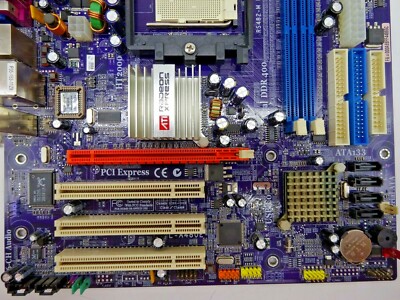 Scheda Madre ECS RS482-M Rev:1.0A L-A480E - Socket 939, DDR1, MicroATX, Usata