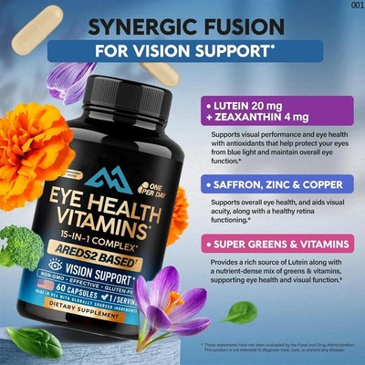 Saffron, Zinc, Copper, and Super Green 60 Capsules