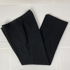 Liz Claiborne Womens Pants sz 10 Petite Black Pleated Straight Leg Pockets