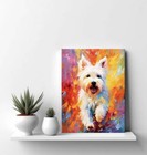 West Highland White Terrier Painting Wall Art Canvas Unframed Print Art