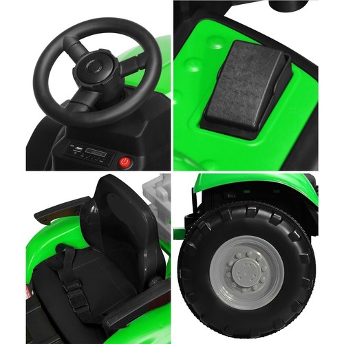 12V Electric Ride On Tractor & Stake Wagon for Kids – Green - Picture 5 of 9