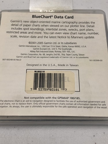 OEM Garmin BlueChart MUS021R California - Mexico Data Card Marine Map Chart Chip - Picture 3 of 4