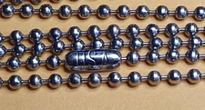 Made in USA Stainless Steel Military 2.4mm Ball Bead Dog Tag Chain Free Shipping