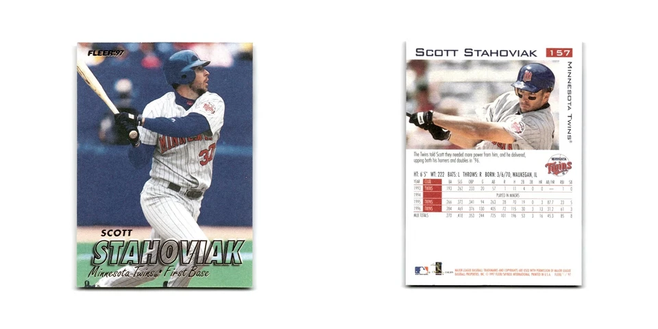 Scott Stahoviak 1997 Fleer #157 Minnesota Twins Baseball Card NM - Image 3 of 3