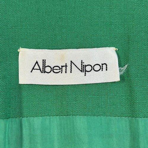 Vintage Albert Nipon 10 Green Sheath Suit Dress Double Breasted Button Secretary - Picture 11 of 17