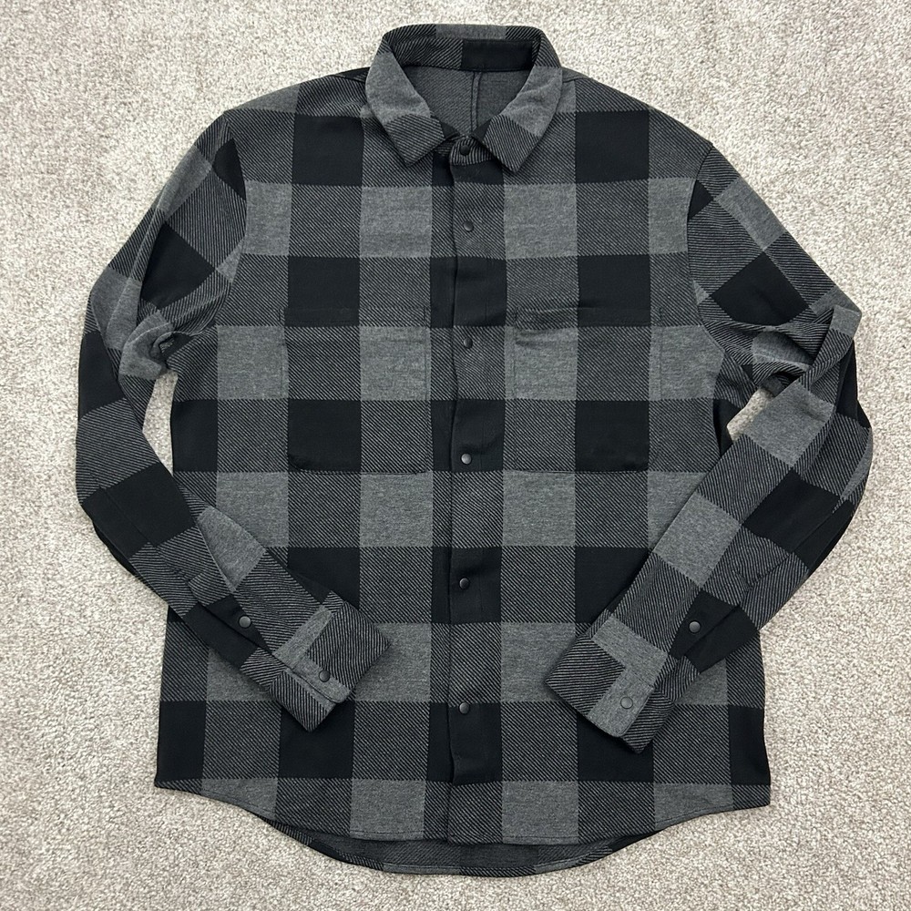 Lululemon Men’s Size Medium Soft Knit Overshirt Flannel Plaid Preppy