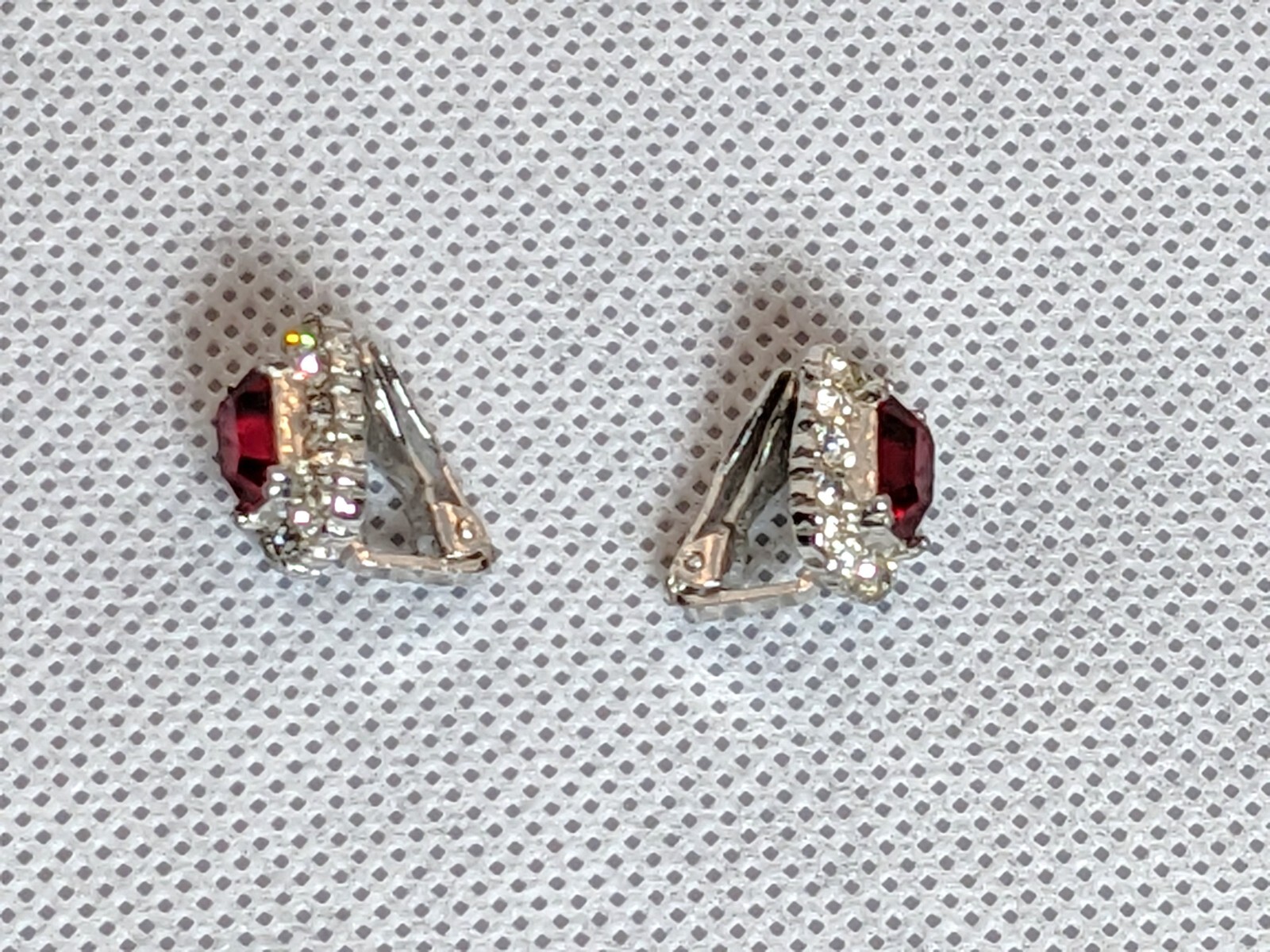 Vintage Bogoff Signed Prong Set Red & Clear Multi… - image 7