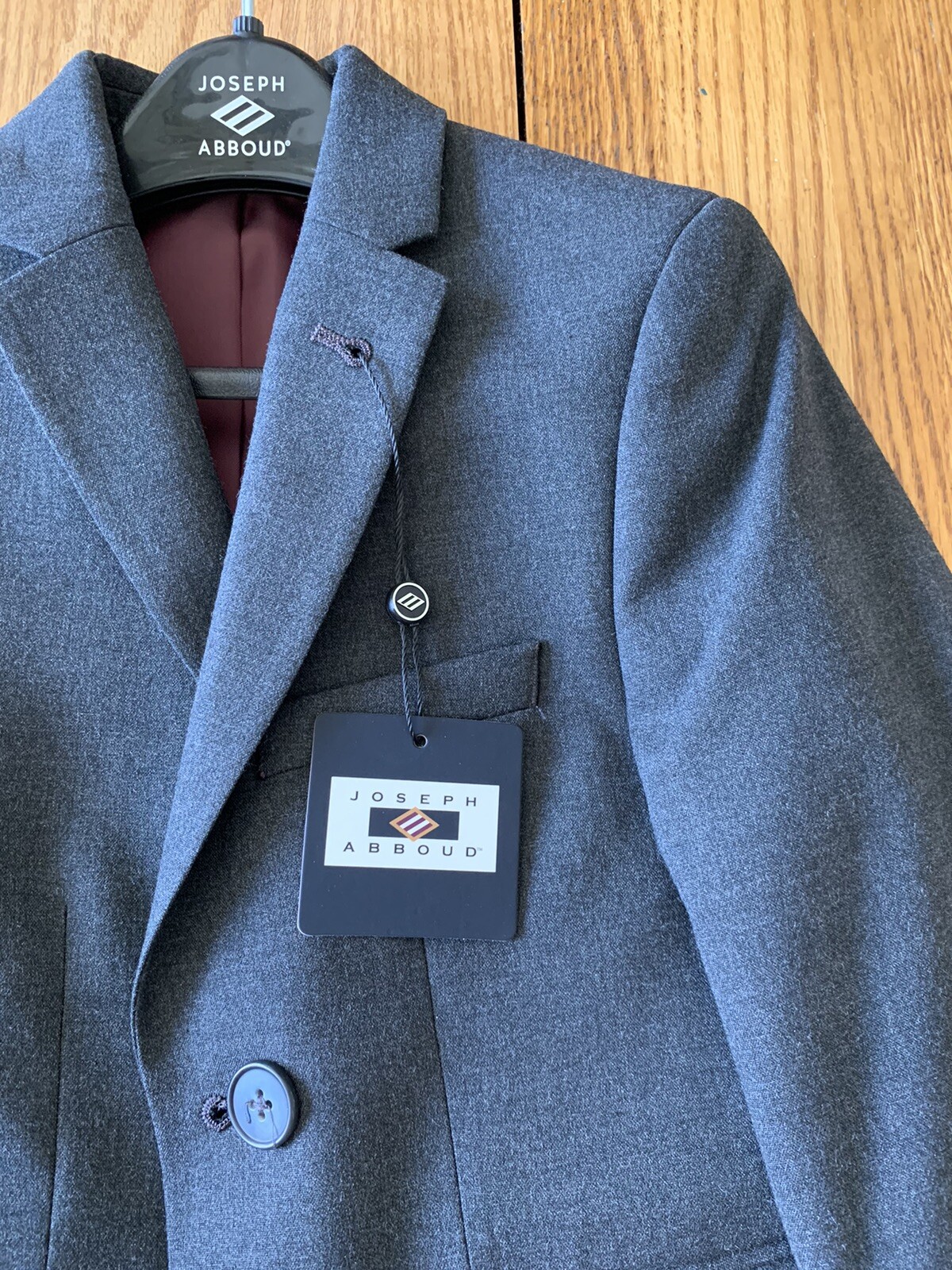 Joseph Abboud Charcoal Gray Grey Suit Coat Only Jacket Boys Size 4 Wedding NWT image 9
