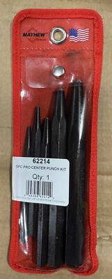Mayhew Tools 5pc Center Punch Set w/ Pouch USA 62214 NEW