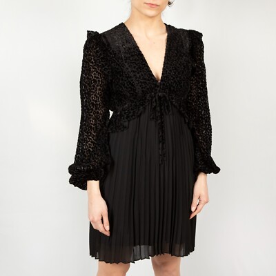 The Kooples Paris, FLOCK LEO, women black dress, MSRP- 278 EURO