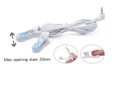 ELECTROSEX ELECTRO E-STIM TENS EMS MASSAGE EAR NIPPLE CLIPS AND LEAD WIRES,2.5MM JACK PLUG