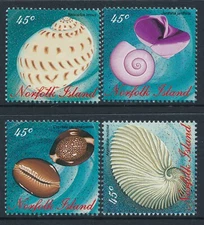 1996 NORFOLK ISLAND SHELLS SET OF 4 FINE MINT MNH