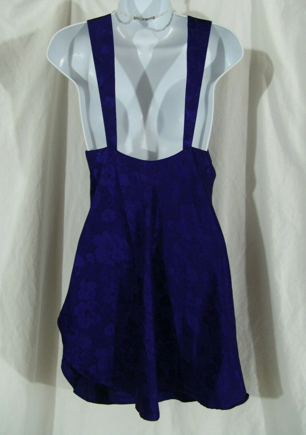 UNDERCOVER Abito Victoria's Secret slip M viola jacquard raso pizzo applicato medio vintage 80