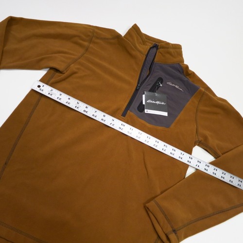 $60 Men's Eddie Bauer Cloudlayer 1/4 Zip First Ascent Fleece Small Brown NEW - Picture 3 of 9