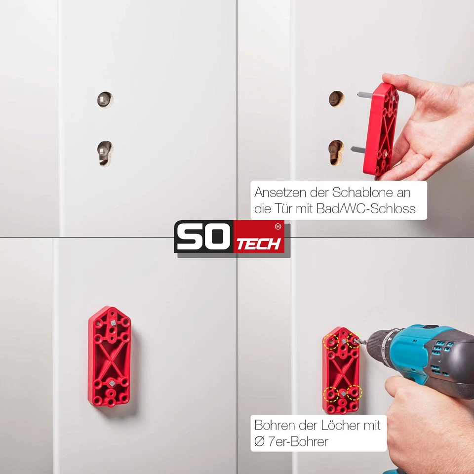 SOTECH Bohrlehre Montagehilfe für Tür Rosetten Garnitur BB / PZ / WC - Bild 4 von 4