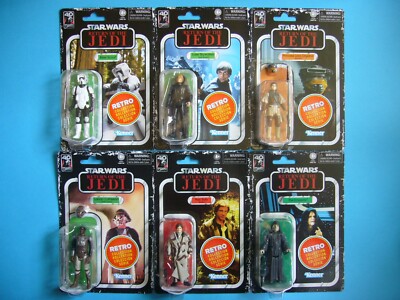 STAR WARS 3.75'' THE RETRO COLLECTION ROTJ 40th - WAVE 6 - SET OF 6 FIGURES MOC