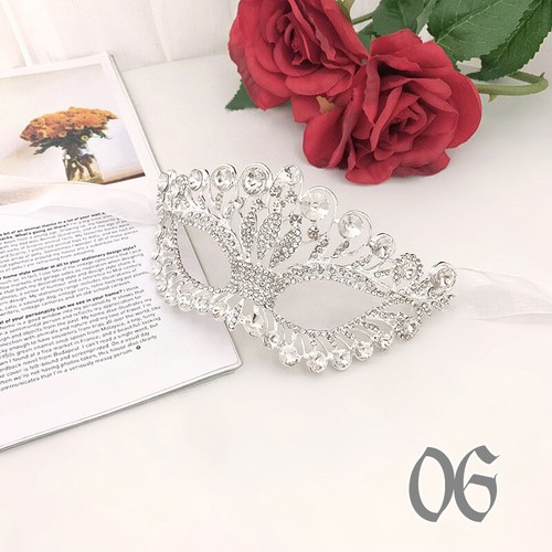 Metallic Rhinestone Women Crystal Halloween Fancy Ball Face Eye Mask Masquerade - Picture 12 of 44