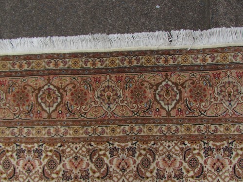 Sottile Vintage Fatto a Mano Tradizionale Tappeto Orientale Lana Beige Piccolo - Picture 5 of 13