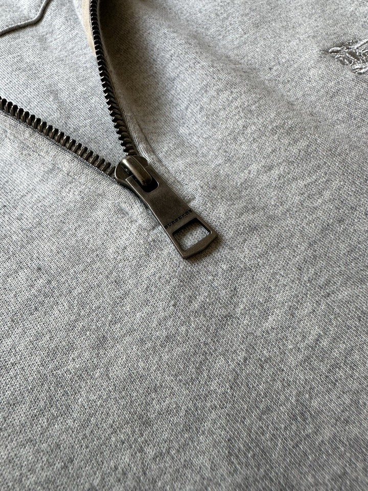 Burberry Brit Heather Gray 1/4 Zip Sweatshirt Size XL w/ Prorsum Logo
