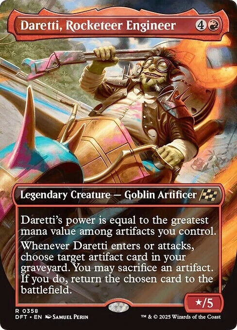 Borderless DARETTI, ROCKETEER ENGINEER mtg NM-M Aetherdrift 1 Rare