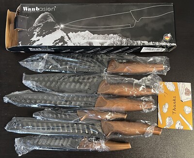 Wanbasion Stainless Steel Kitchen Knife Set Japanese Damascus Style/ Ab