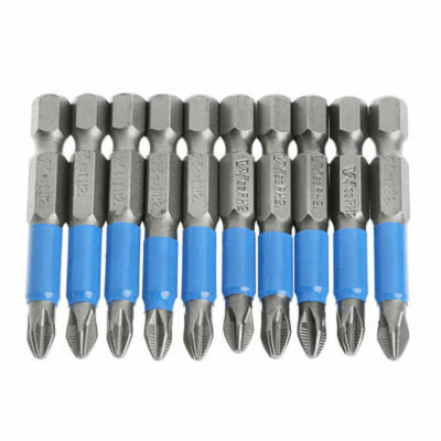 10Pcs 1/4'' Magnetic Hex Shank Anti-slip PH2 Screwdriver Impact Drill Bits Set
