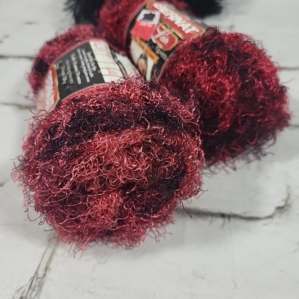 Lote de 3 madejas de piel divertida marca Bernat hilo de pestañas y león Foto 3 de 4