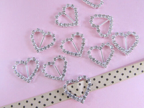 12 Rhinestone Buckle Crystal Slider Silver/Wedding Invitation/Craft Supply E29 - Picture 6 of 12