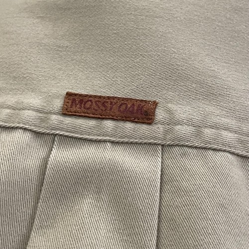 Mossy Oak Shooter Shirt Men's XL Short Sleeve Tan Camo Beige Heavy Canvas - Picture 10 of 10