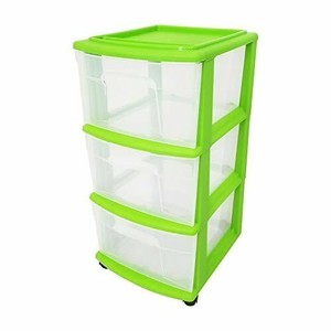 homz lime drawer bold plastic storage cart medium width