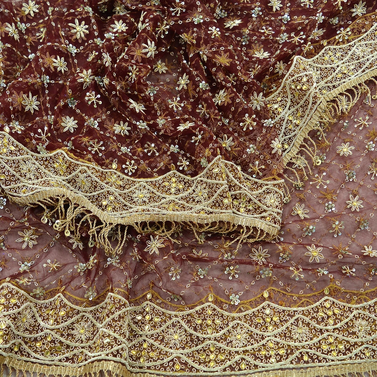 Rajasthani adesivo de trabalho manual feminino, dupatta longo estilo tradicional
