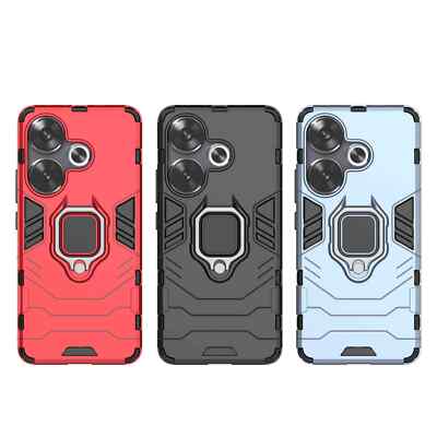 For Xiaomi Redmi Turbo 3, Shockproof Hybird Armor Metal Ring Hard Case Cover