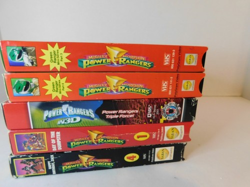 5 Power Rangers VHS Tapes NICE, Green Ranger - Happy Birthday Zack - 3D - 第 2/3 張圖片