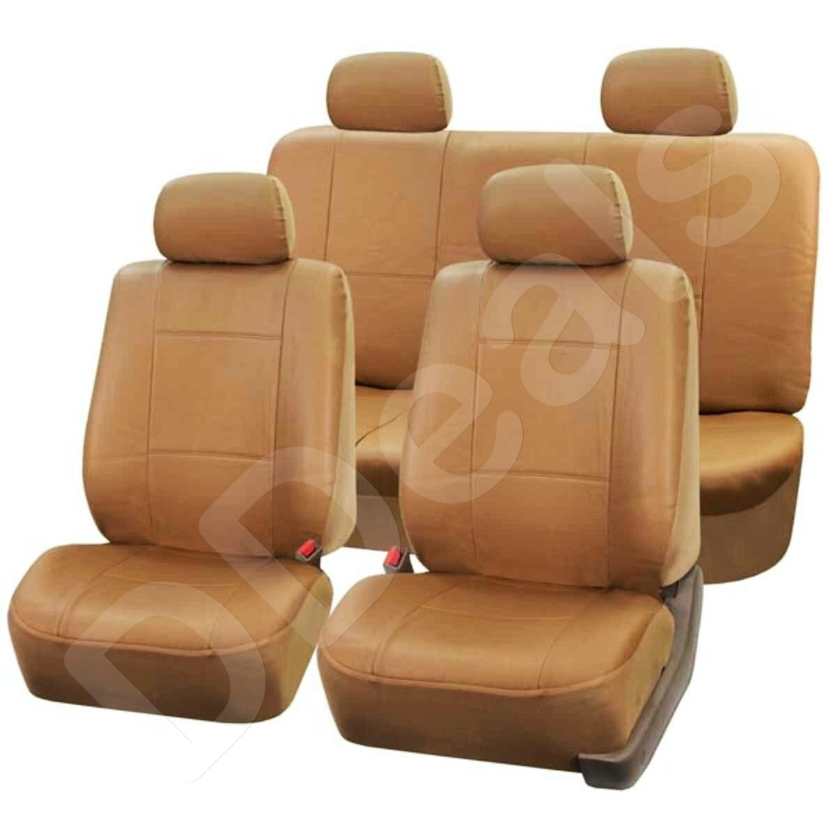 Car Seat Covers Brown Tan Leather Look Full Set 9pc For Land Rover