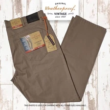 New Weatherproof Vintage Mens Walnut Tech Stretch Comfort Chino The Midway Pants