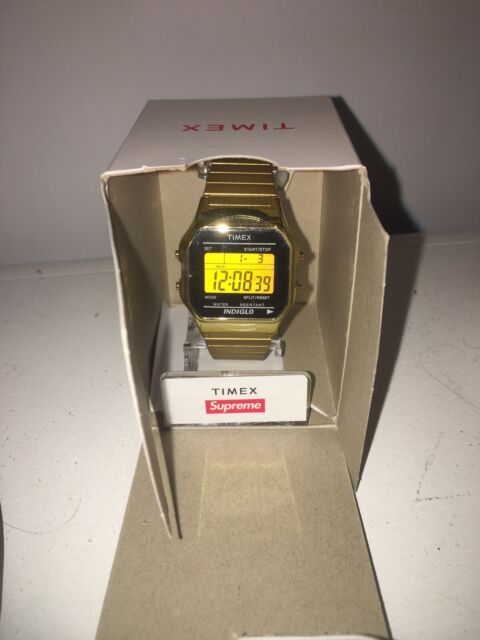Supreme FW19 Timex Indiglo Digital Watch Silver Pre-owned for sale 